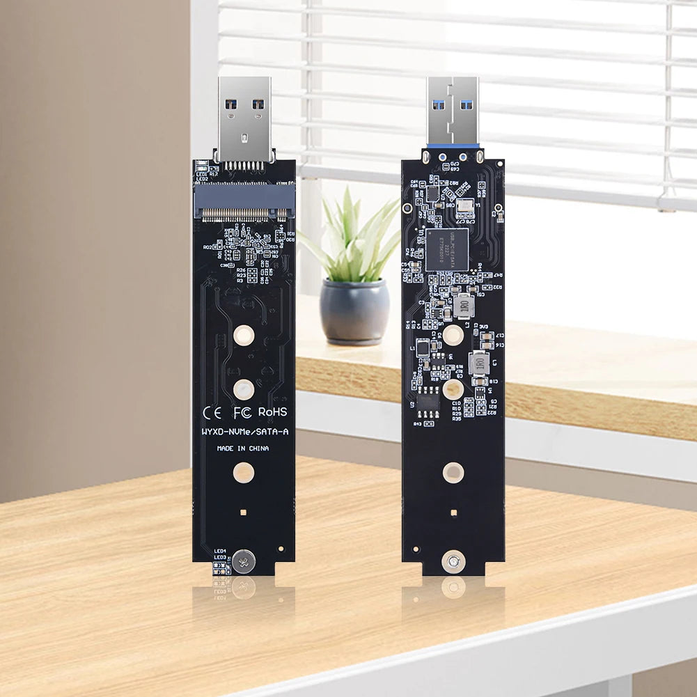 USB-A-leser for M.2 SSD - NVMe eller doble protokollalternativer