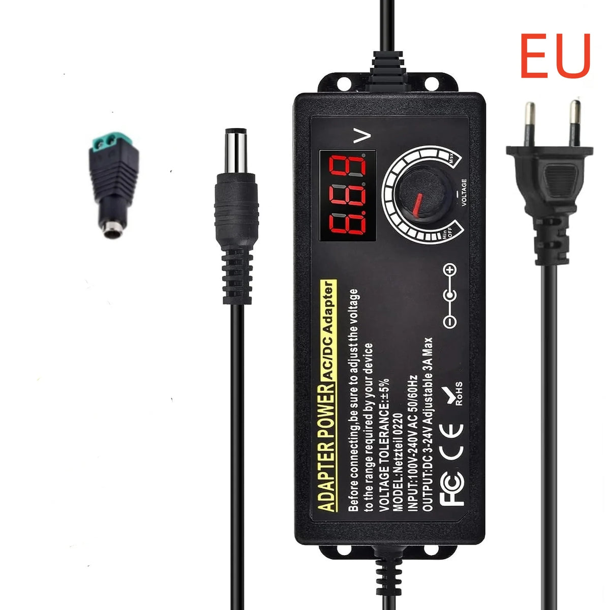 Adjustable DC Power Adapter - 3-24 V