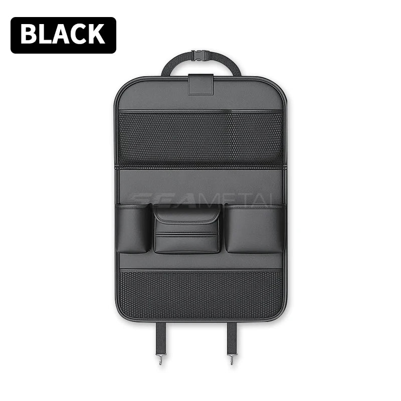 9 in 1 Car Seat Back Organizer with Hidden Tray, Mesh Pocket and Tissue Holder