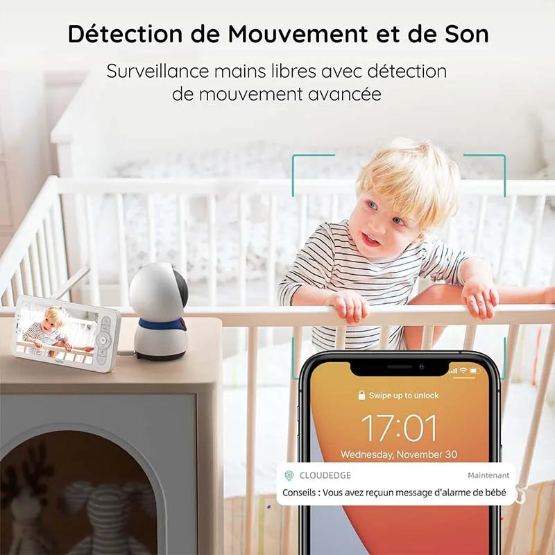 BOIFUN 1080P Baby Monitor with 355° PTZ and App Control