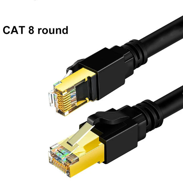 Cat8 RJ45 Ethernet Cable - Flat or Round