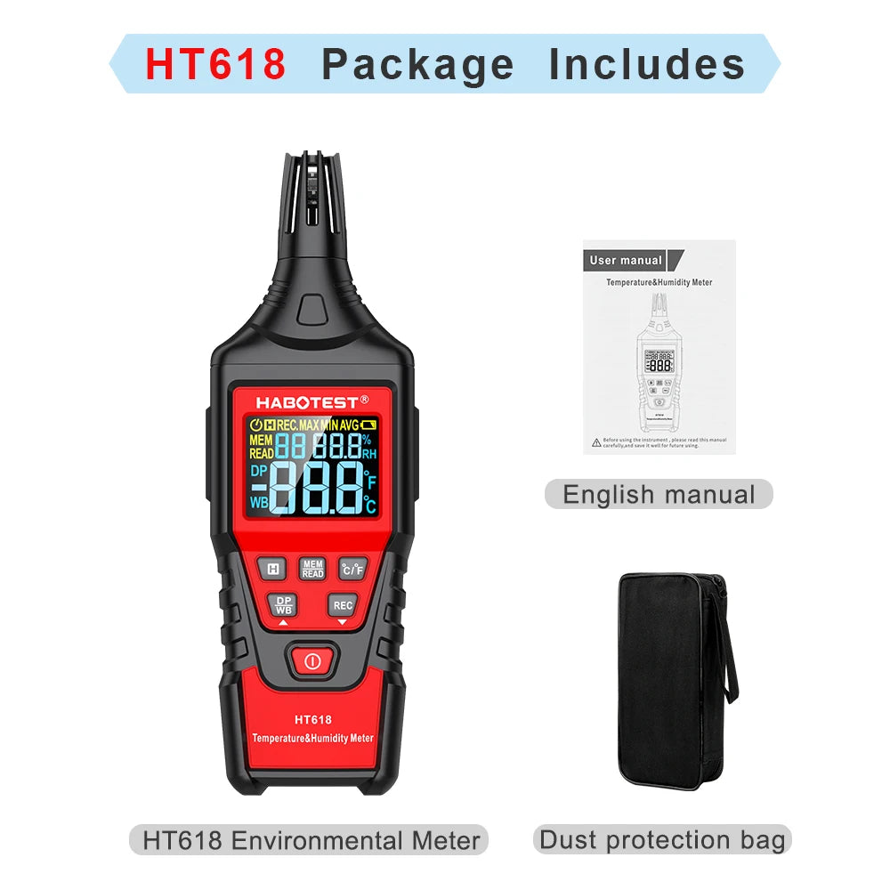 HT618 Temperature, Humidity and Dew Point Meter