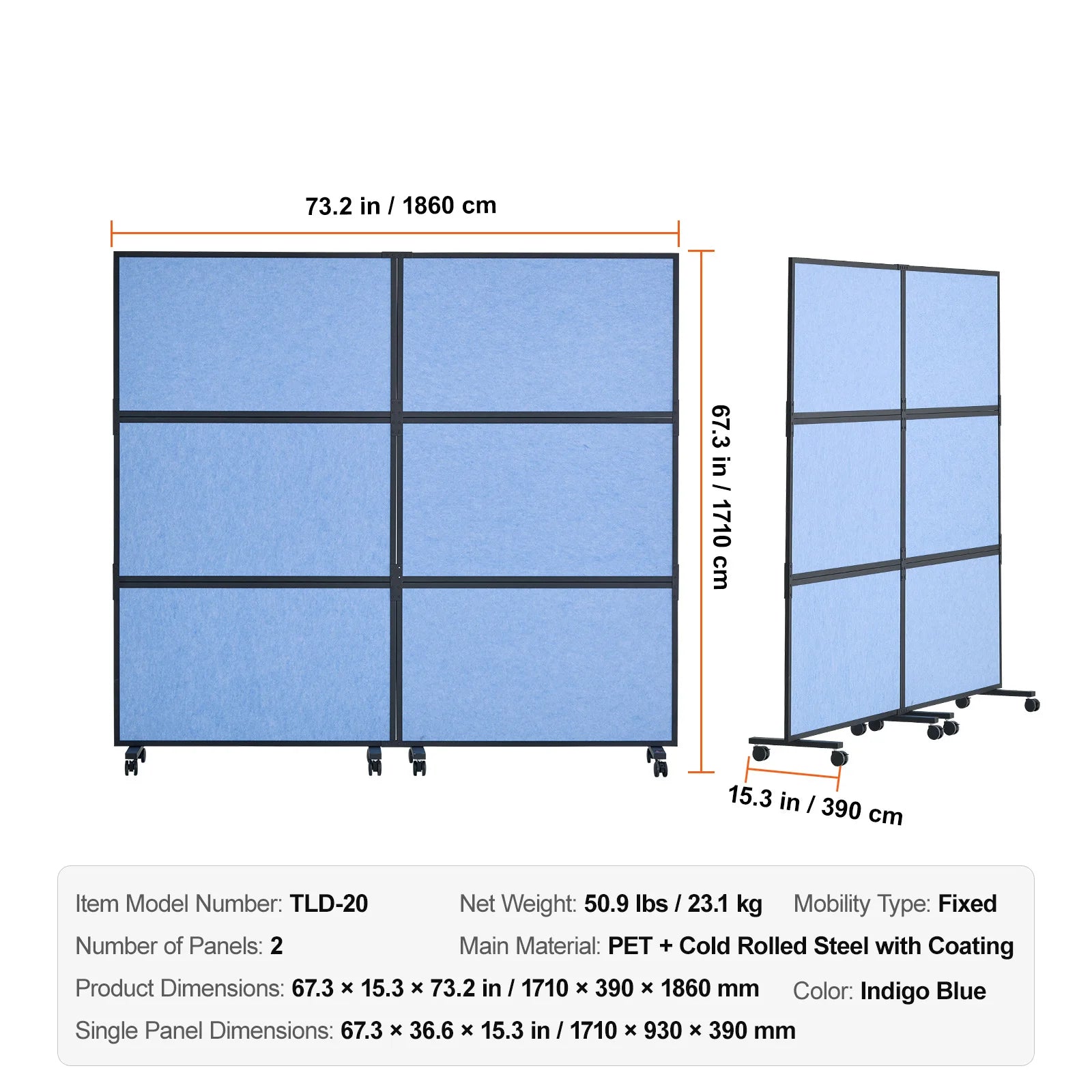 SucceBuy Office Divider 2 Panel Office Partition Freestanding Office Divider Wall Partition & Privacy Divider Reduce loud Noise