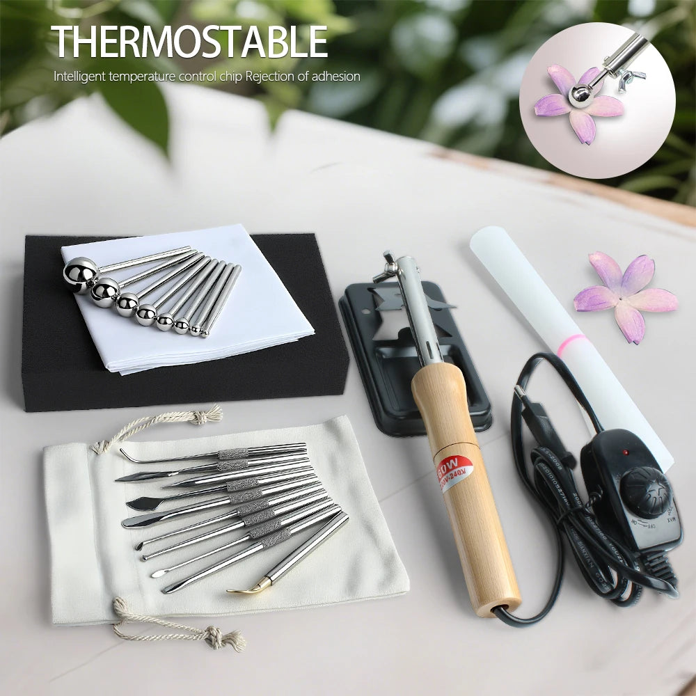Ensemble d'outils de mise en forme de fleurs en tissu chauffant