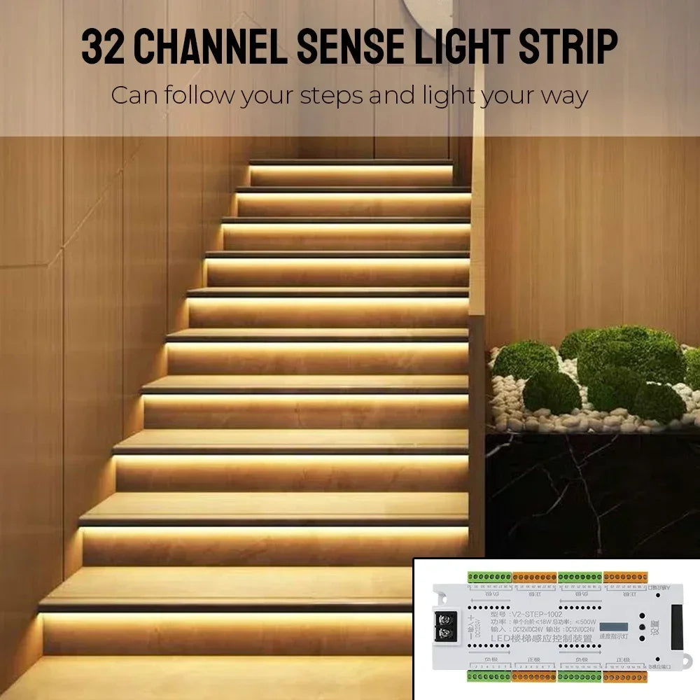 Controlador PIR de 32 canales para iluminación de escaleras