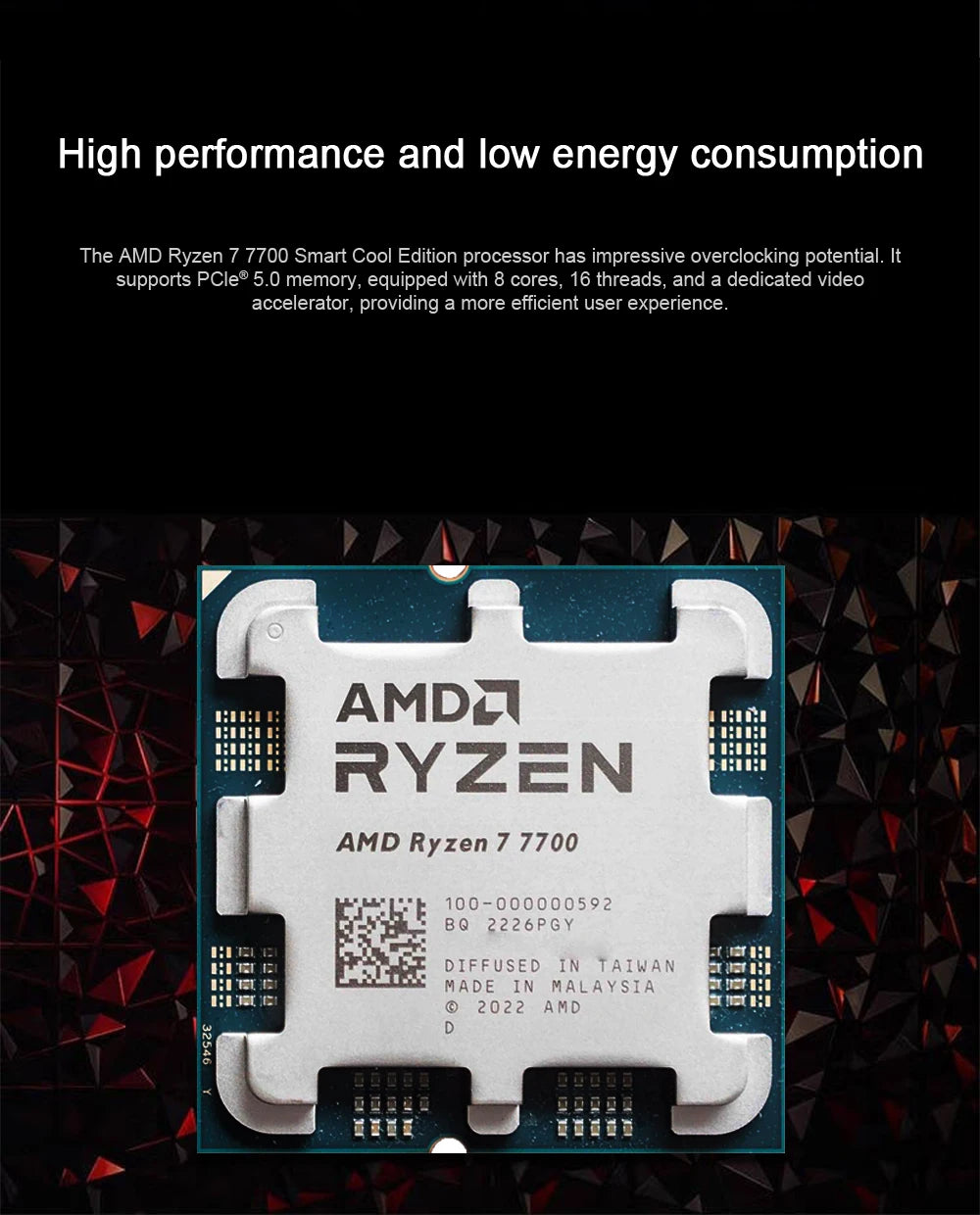 AMD Ryzen 7 7700 CPU processzor 8 magos 16 szálas
