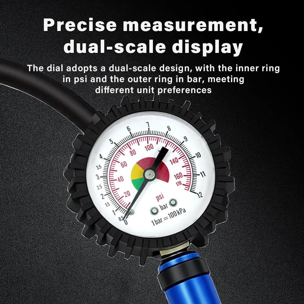 12 Bar Tyre Inflator with Self-Clamping Chuck