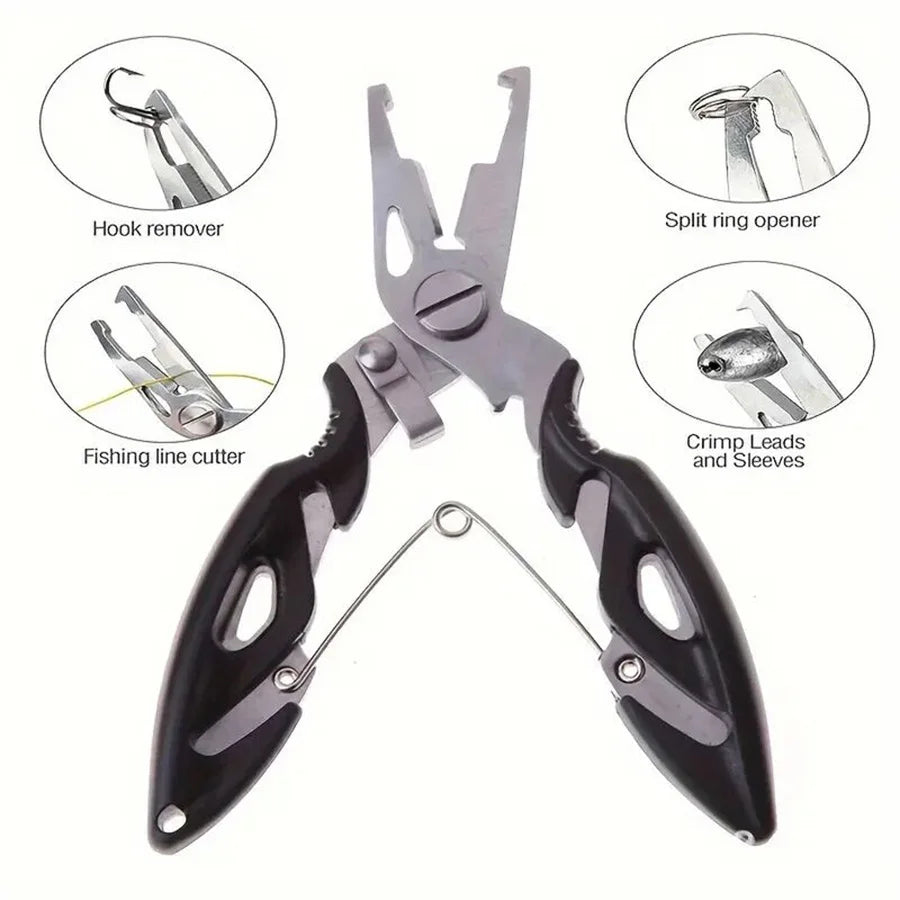 Fishing Pliers & Lip Gripper Set with Wrist Strap