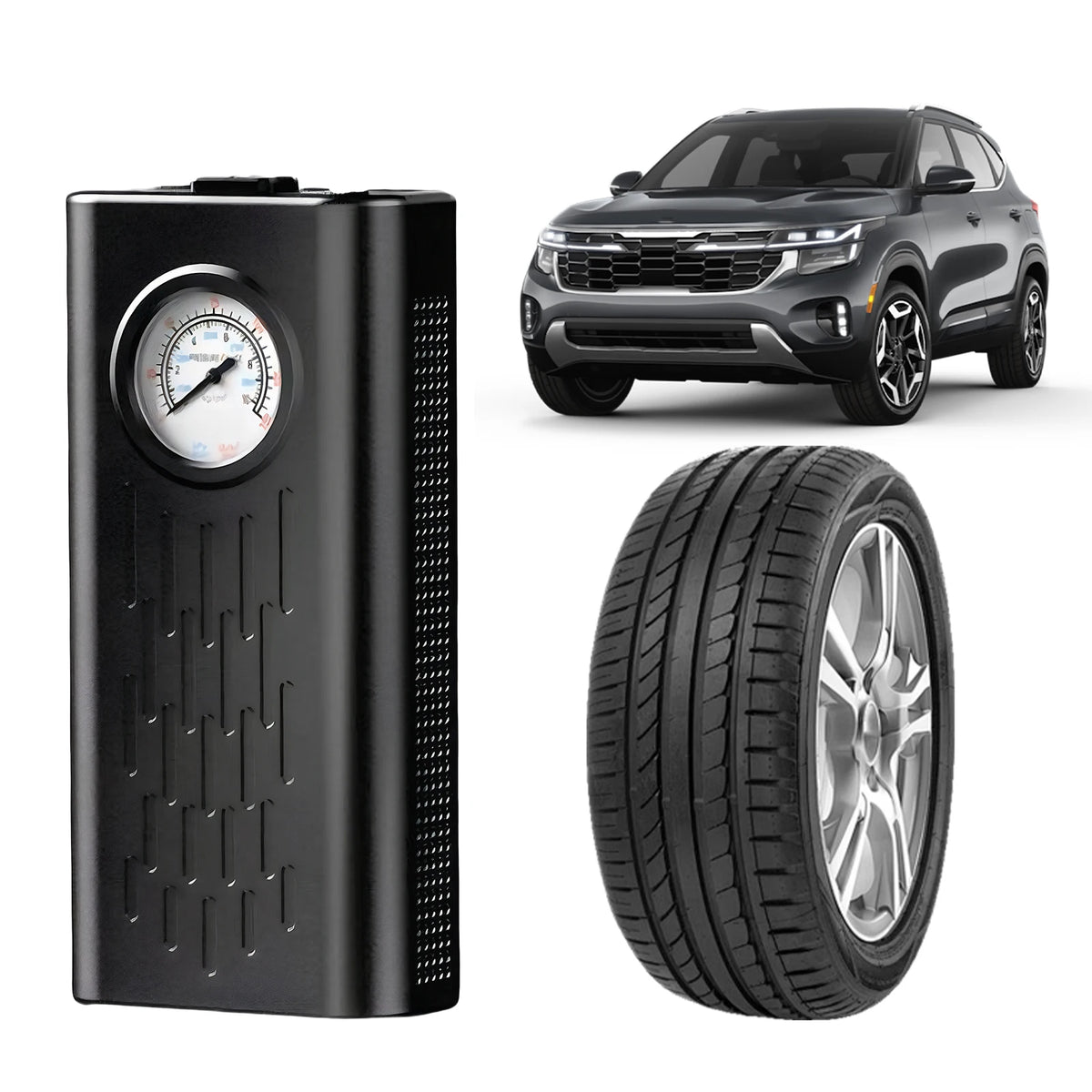 Cordless Tyre Inflator with Pointer Pressure Gauge