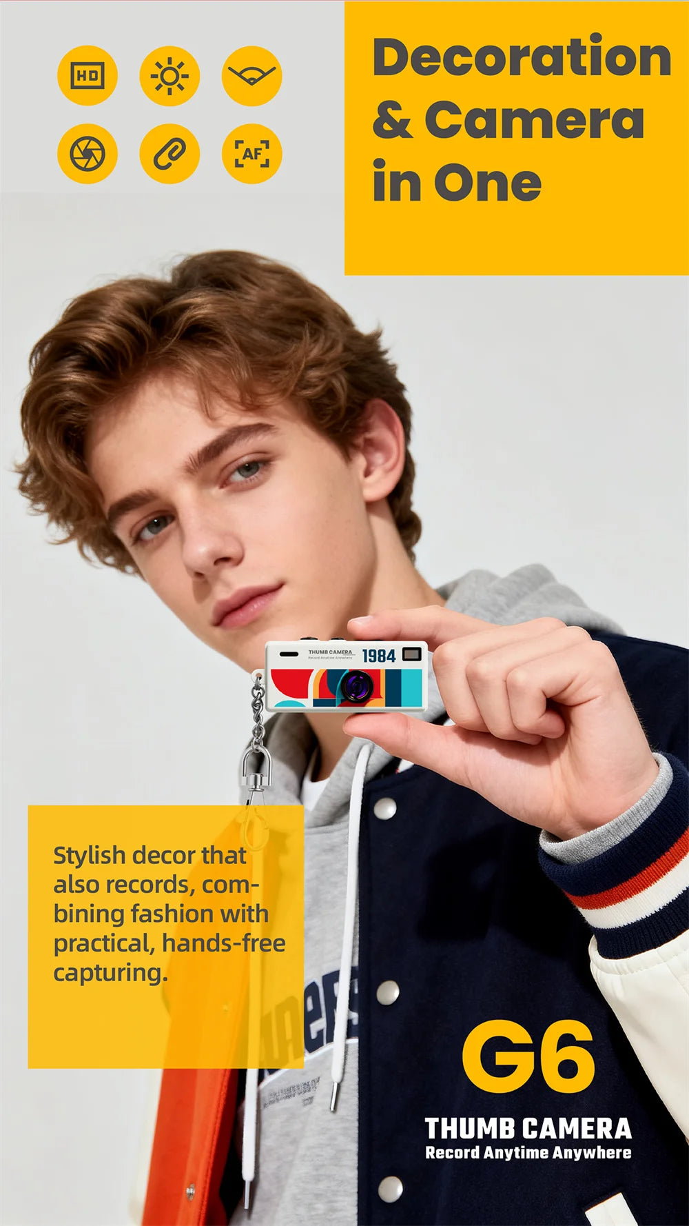 Retro Mini Keychain Camera 1080P with Screen