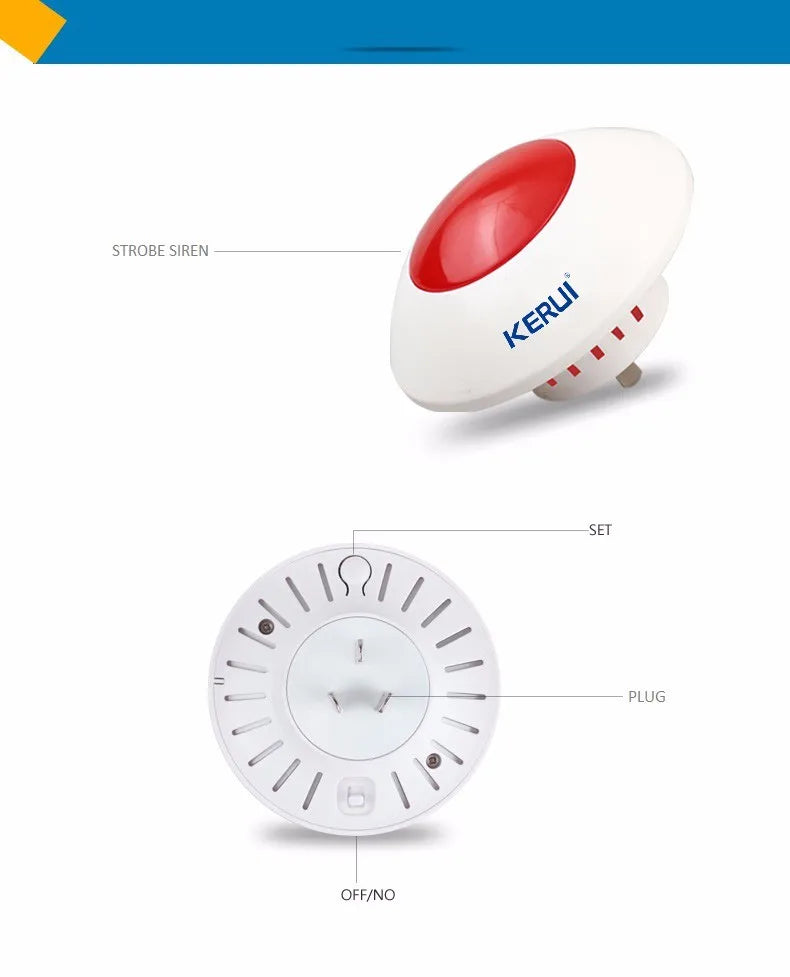 Wireless Indoor Siren Alarm Horn with Strobe Light