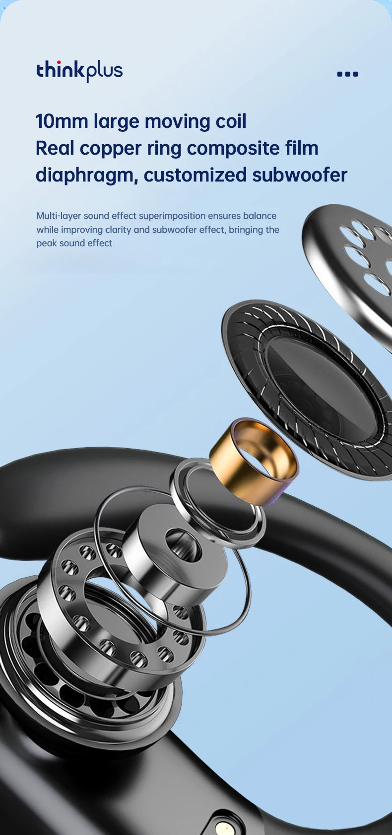 Original Lenovo XT80 Sports Wireless Earphones with Mics, LED Power Display,Hifi Stereo Sound Bluetooth 5.3 TWS HeadphHeadphones 