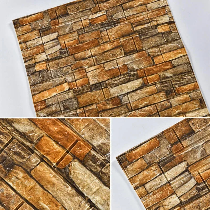 1/5/10m/Roll Retro 3D Wall Sticker Imitation Brick Plane Wall Sticker Furniture Stickers Wallpaper for Wall Living Room Kitchen 