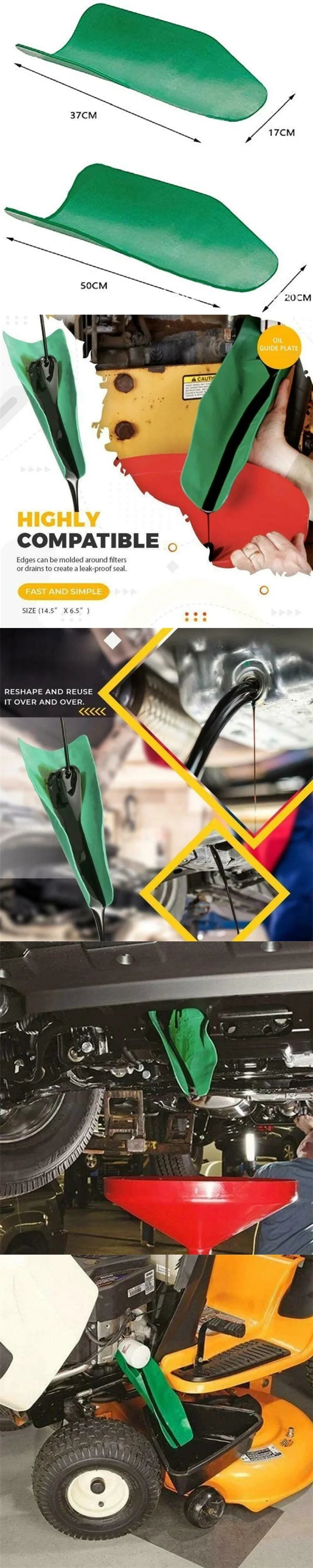 Any shape funnel oil guide plate, flexible drainage oil guide tool, foldable oil guide plate, multifunctional
