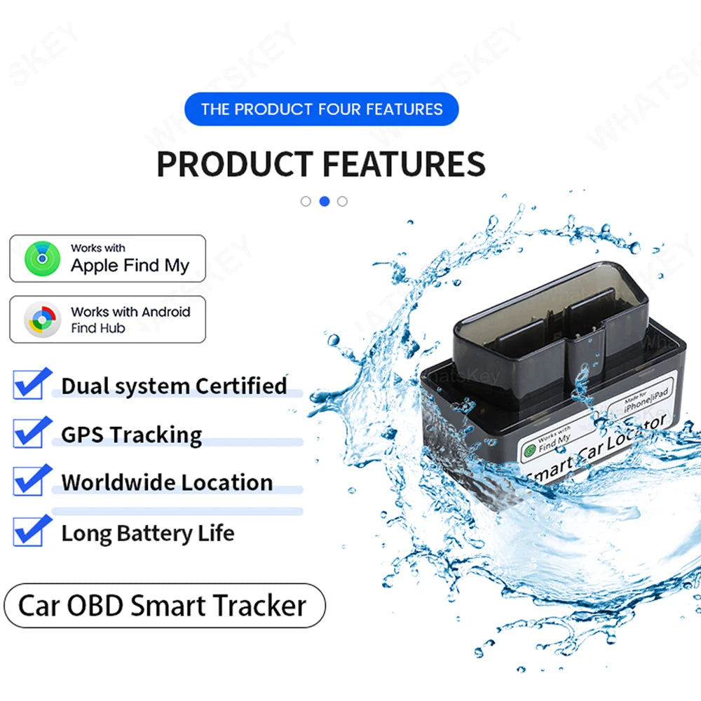 Dispozitiv OBD de localizare a vehiculului, pentru rețele Apple sau Android