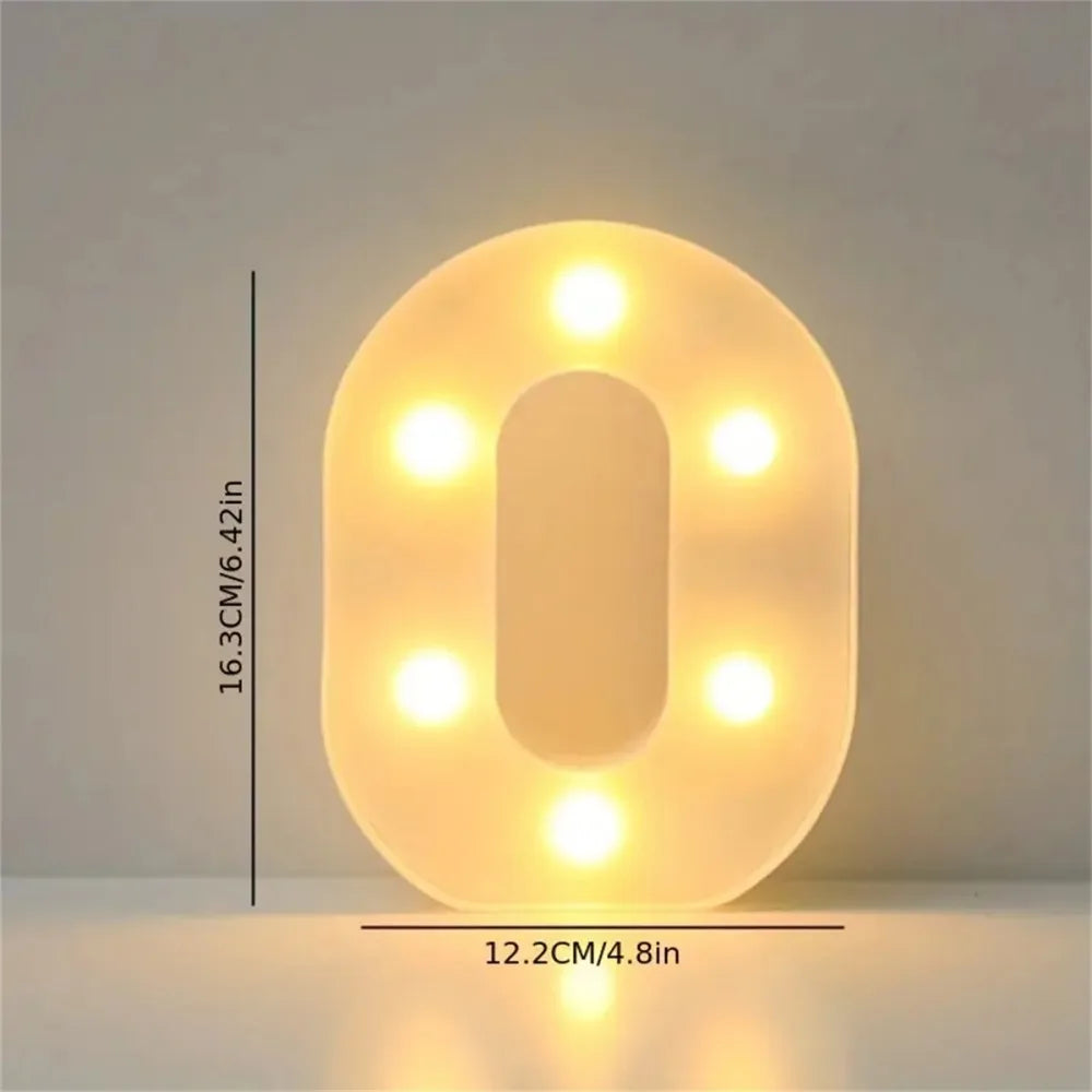 Varmhvit LED-bokstav- eller tallampe