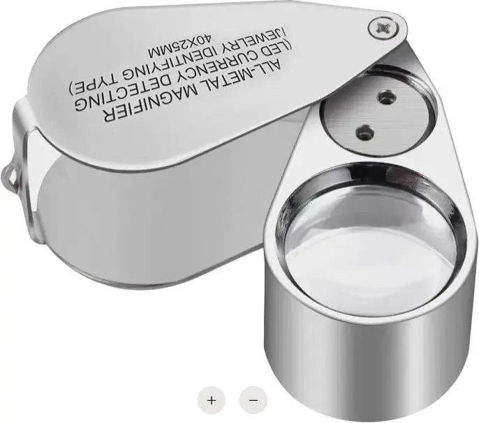40x Folding Jeweller's Loupe with LED and UV Light
