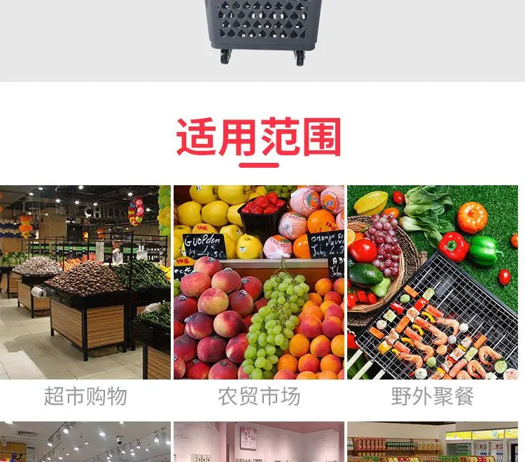 Supermarket shopping trolley high back basket hand pull shopping basket trolley shopping cart