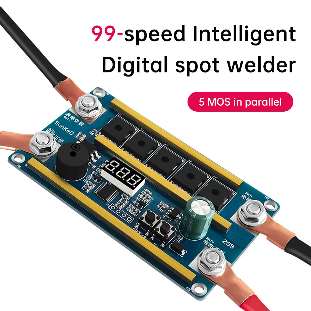 99 Gears 12V Spot Welder Kit Digital Power Adjustable Spot Welding Pen Control Board Nickel Sheet For 18650 Lithium Battery 