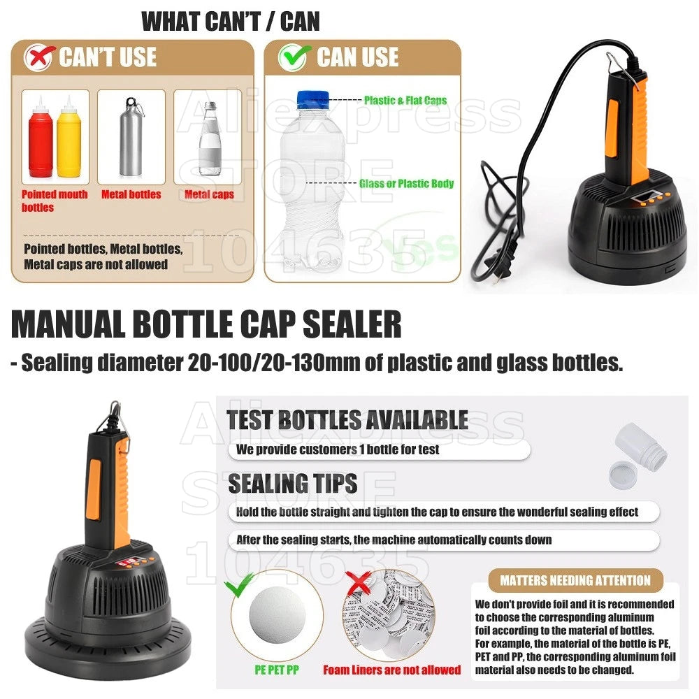 Handheld Bottle Induction Sealer - 20-100mm