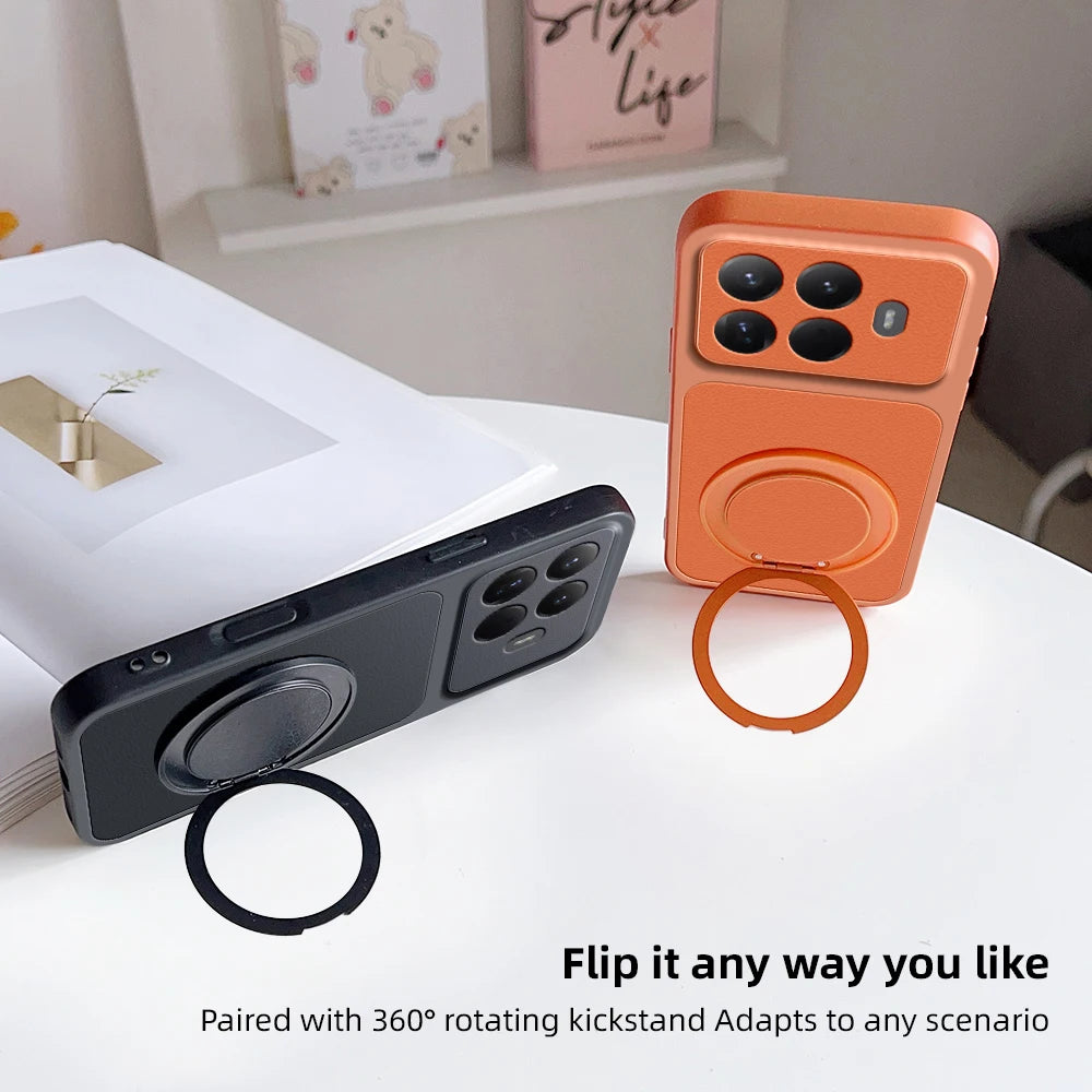 Hoescase met draaibare magnetische standaard voor geselecteerde Xiaomi-telefoons
