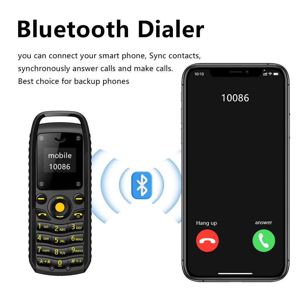 SERVO B25 Button Mini Mobile Phone 2 SIM Standby Bluetooth Dialing Surround Wear Blacklist Smallest Backup Cellphones for Sports 