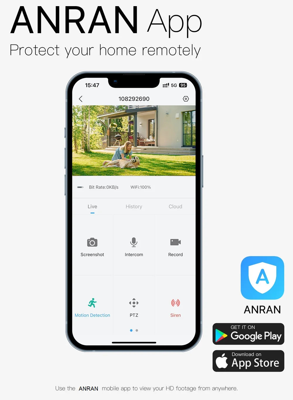 ANRAN 3MP Battery WiFi Security Camera with Cloud Storage