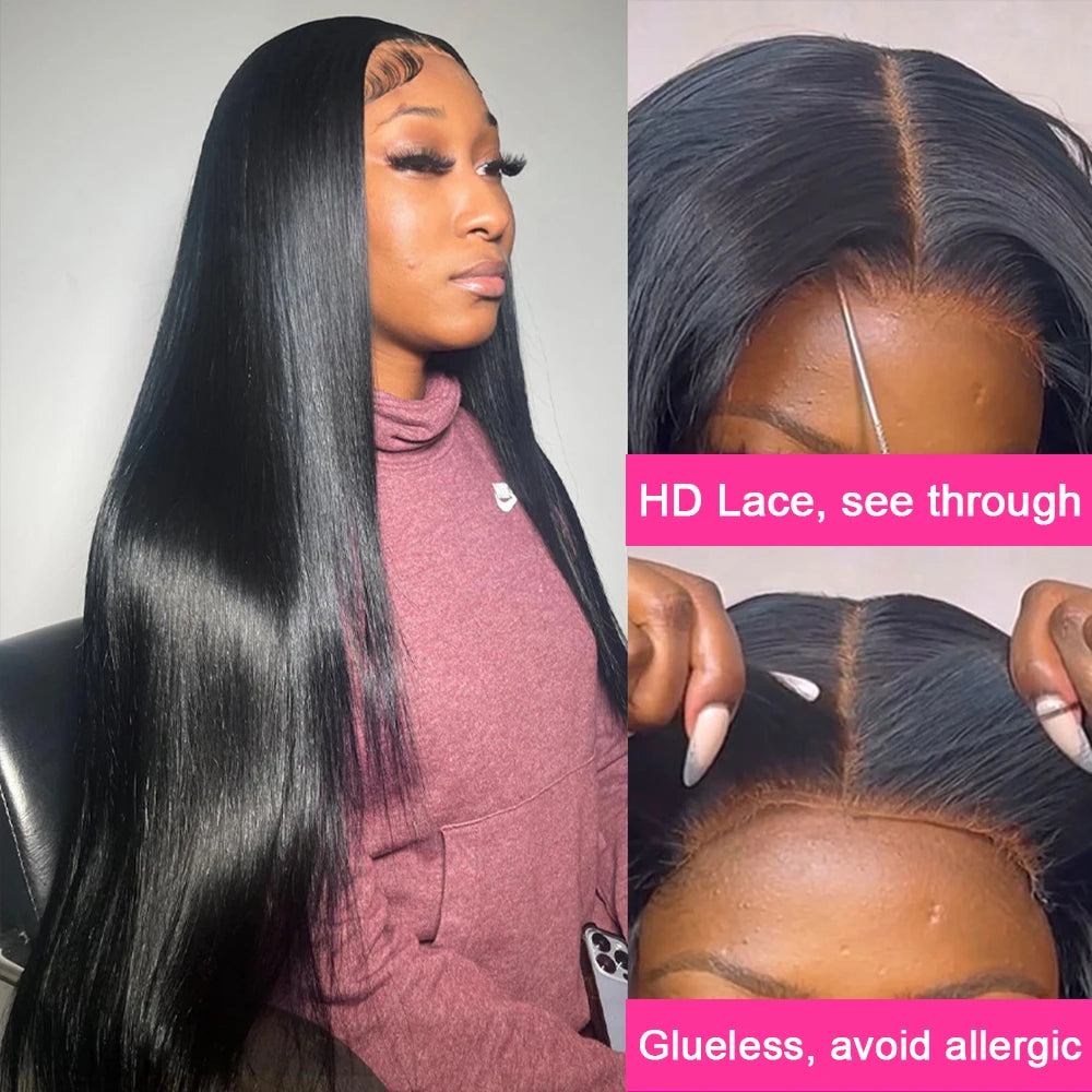 250% Density Brazilian Bone Straight Glueless HD Lace Wig