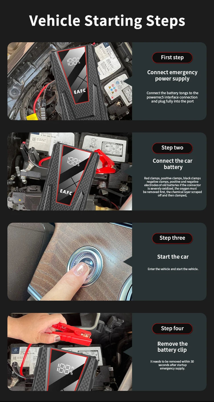 Avviatore di emergenza portatile per auto Power Bank 600A–2000A