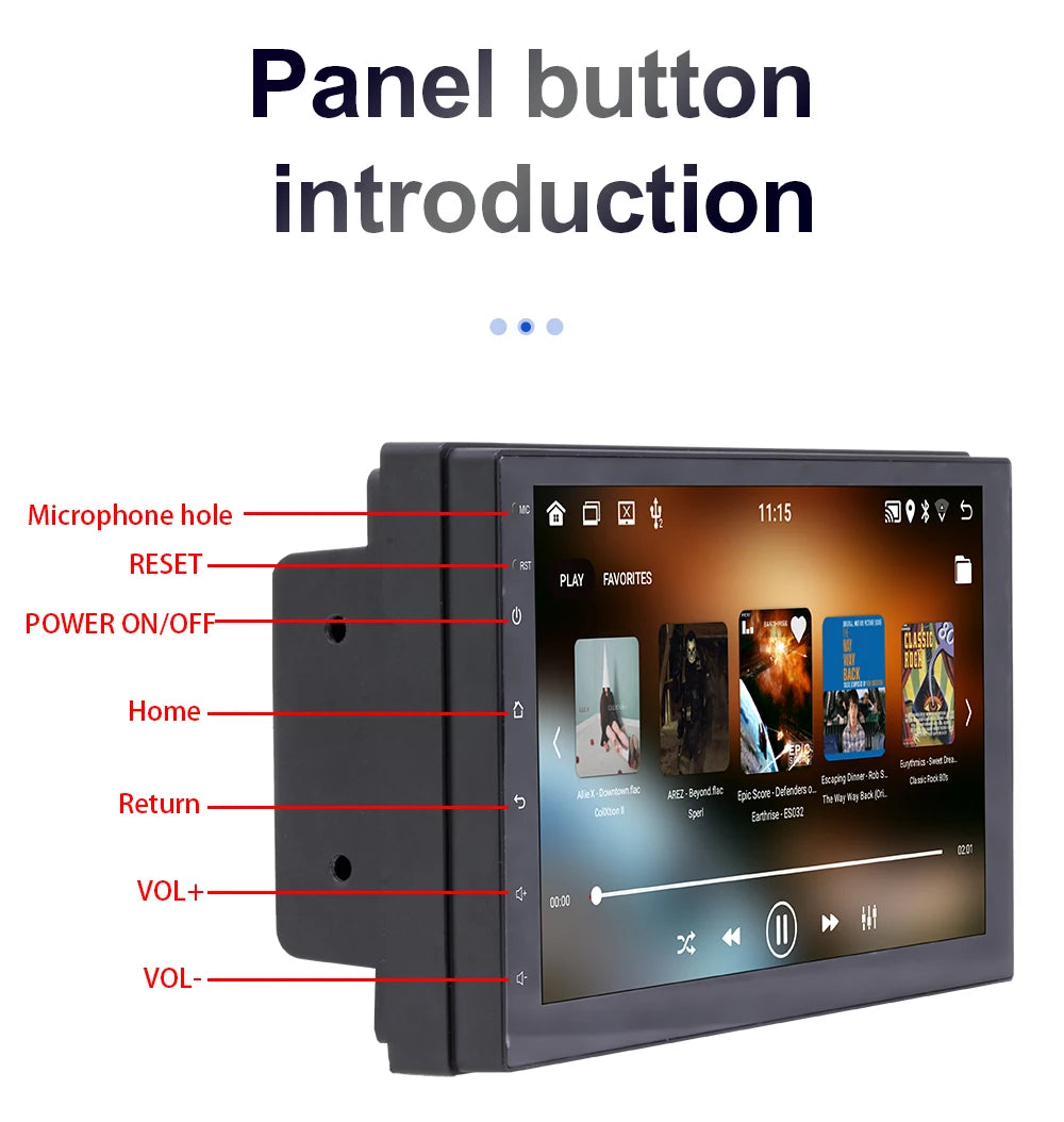 7/9/10 Zoll Universal Android 13 Autoradio 32G/64G Autoradio Android 2 Din Car Radio GPS BT Zentrale Multimedia Intelligente Fahrzeugssysteme