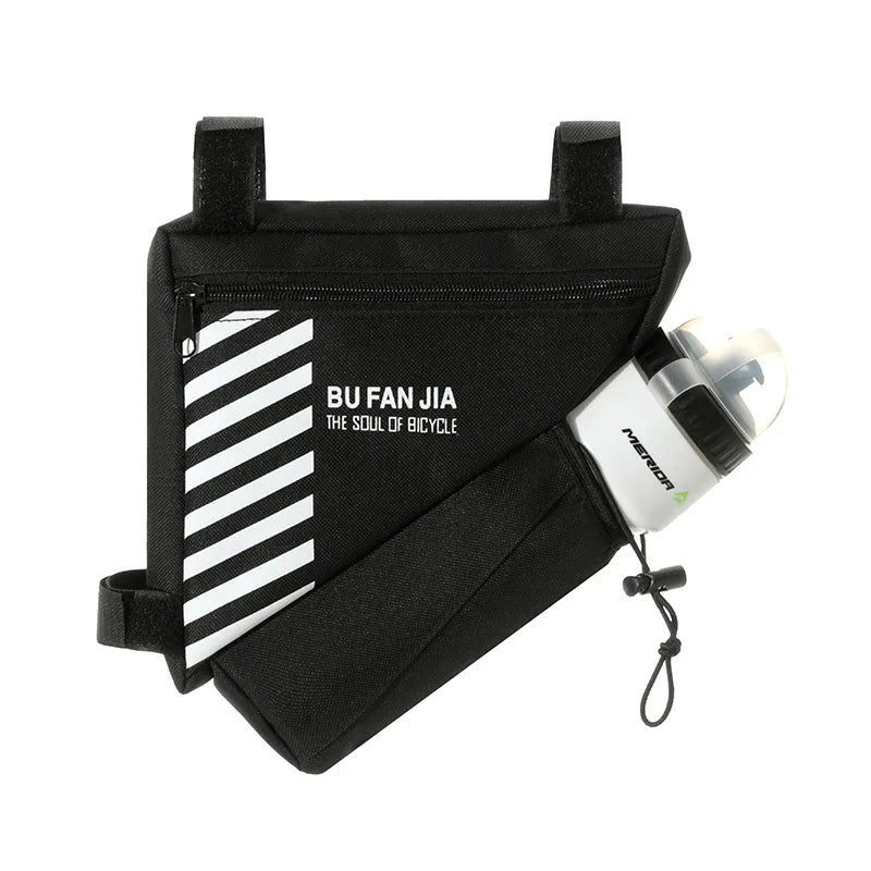 Bike Frame Bag with Bottle Holder, Water-Resistant