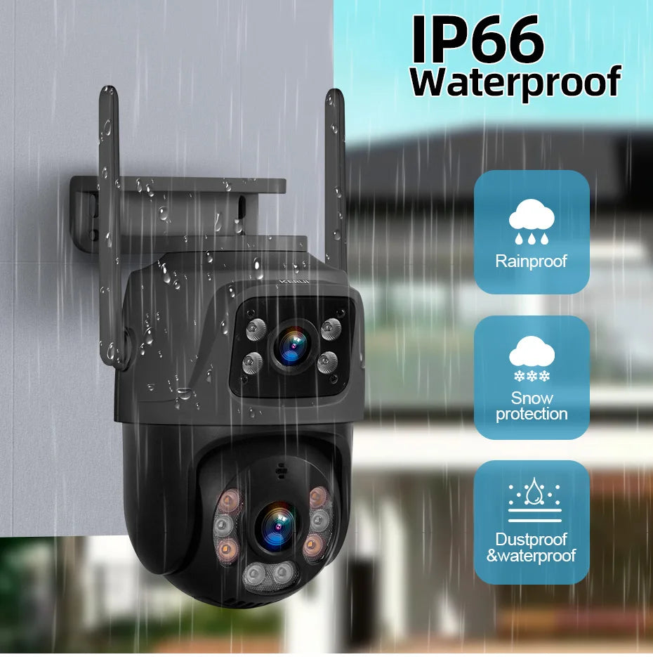 6MP Dual Lens WiFi PTZ Outdoor Security Camera with Human Detection