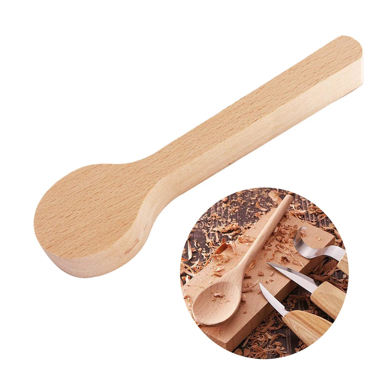 Moldes de talla de cucharón de madera — Roble y Nogal, Dos piezas