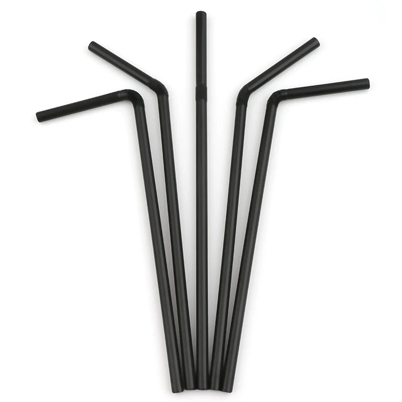 50-1000Pcs Drinking Straws Colorful & Black rietjes Flexible Wedding Party Supplies Drinking Straws Kitchen Wholesale 
