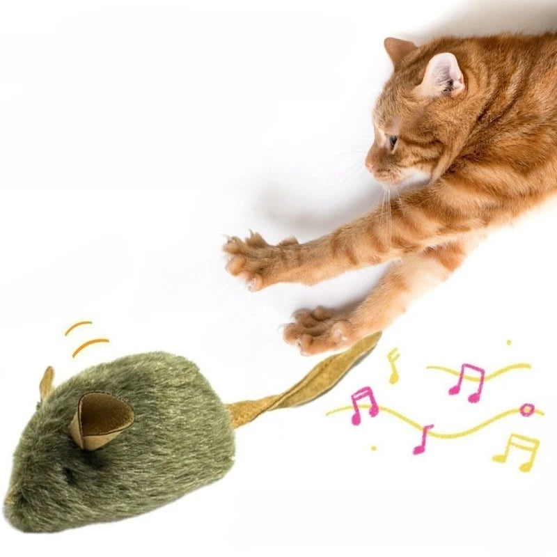 Sound-Activated Plush Mouse Cat Toy