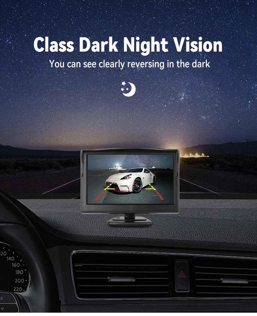 Kit caméra de recul avec moniteur et vision nocturne (4,3-7")