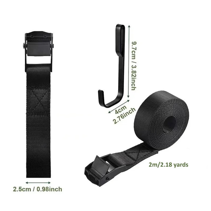 2 m Tree Strap Gear Hanger with Metal Hooks