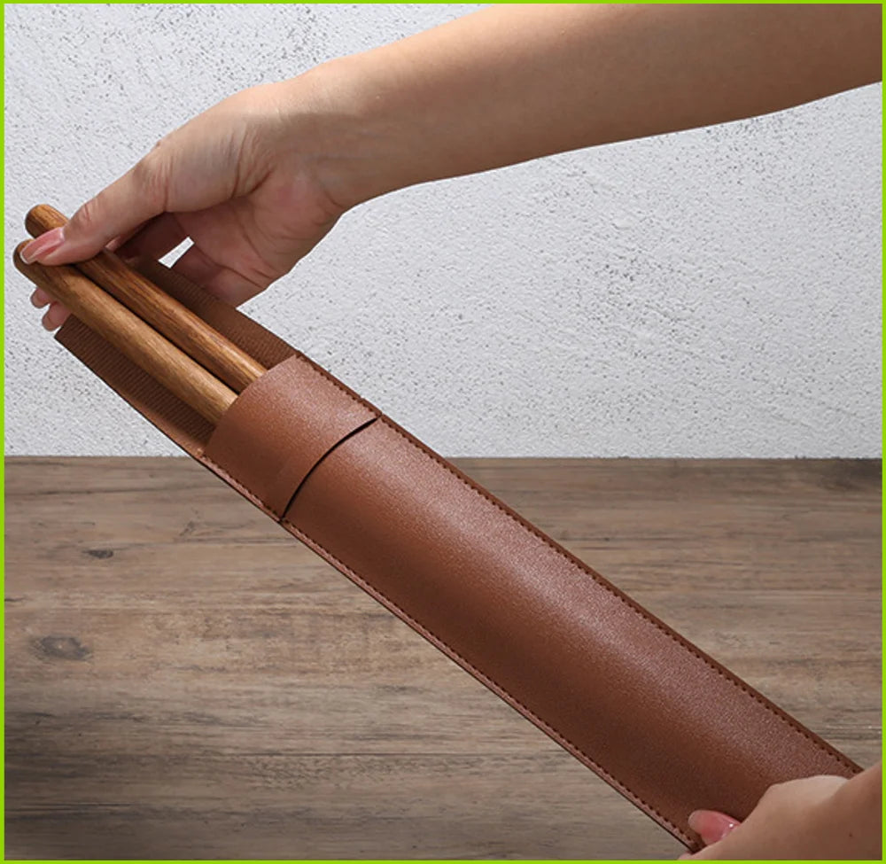 Slim PU Leather Drumstick Storage Sleeve