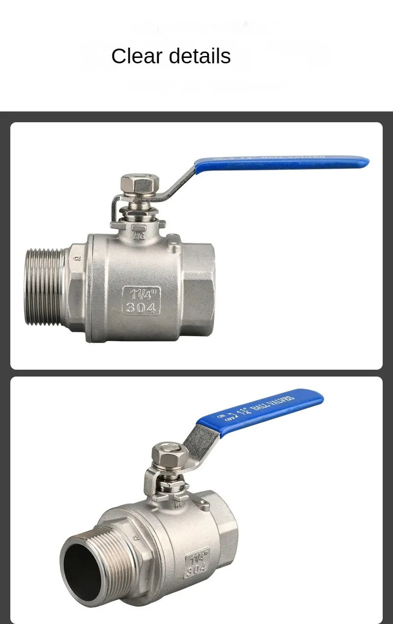 316 Stainless Steel 2P Ball Valve for Water, Gas, and Oil Systems