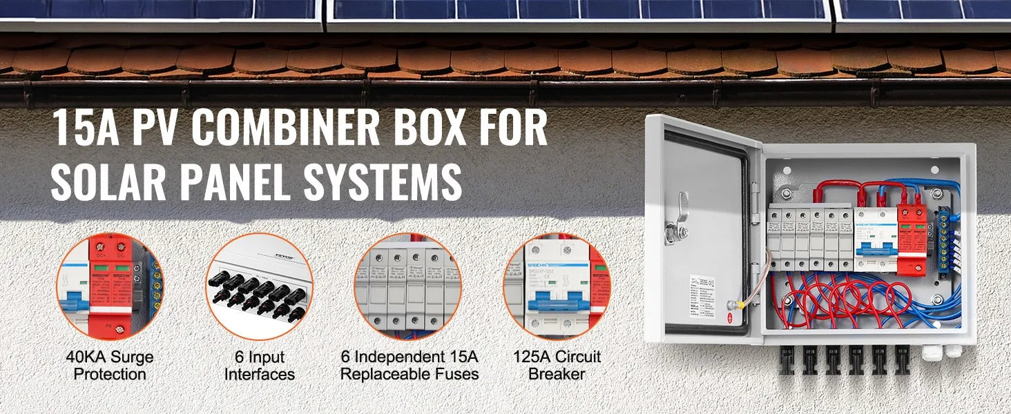 PV Combiner Box 4/6 String Solar Panel System with DC Protection
