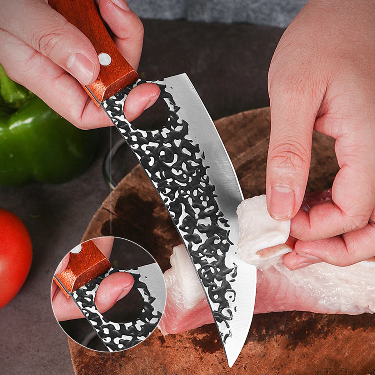 Handmade Forged Kitchen Knife Butcher Knife Boning Knives Meat Cleaver Vegetables Cutter Professional Household Chef Cook Knife 