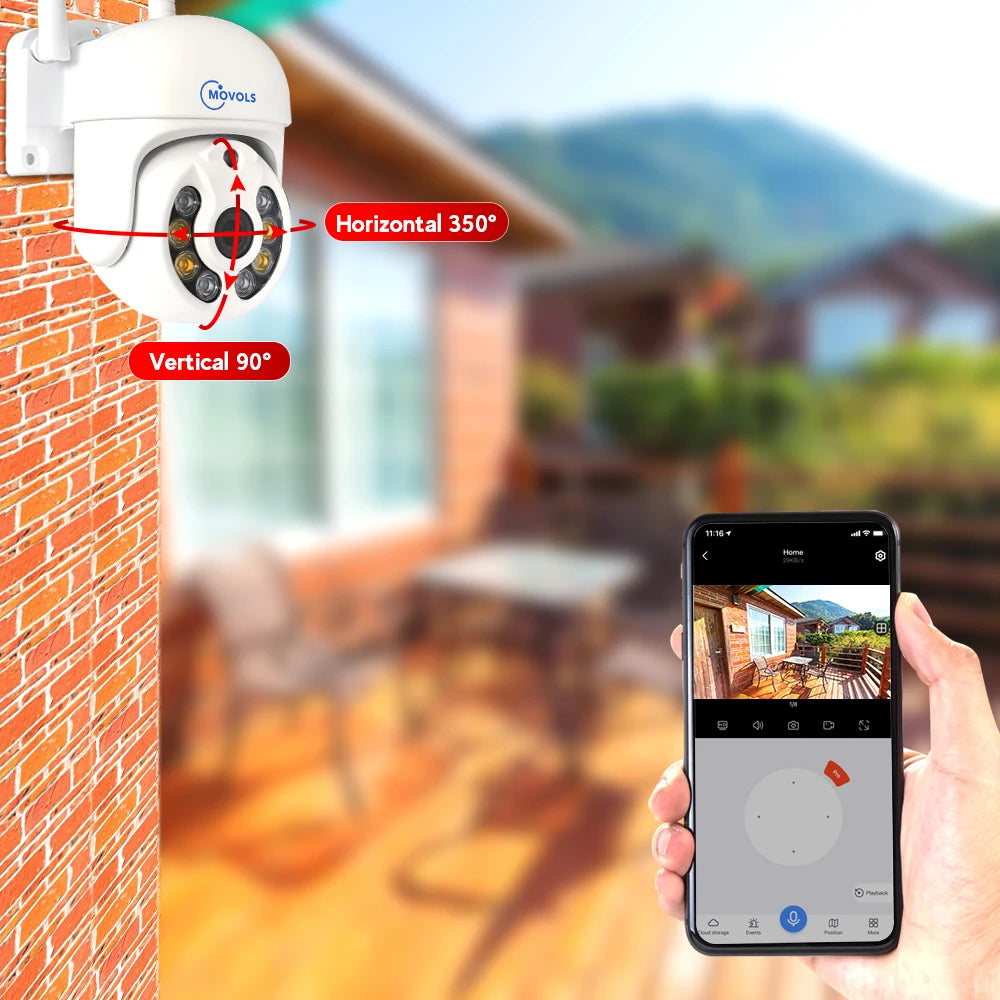 Wireless CCTV System PTZ Security Camera Kit with Two-Way Audio
