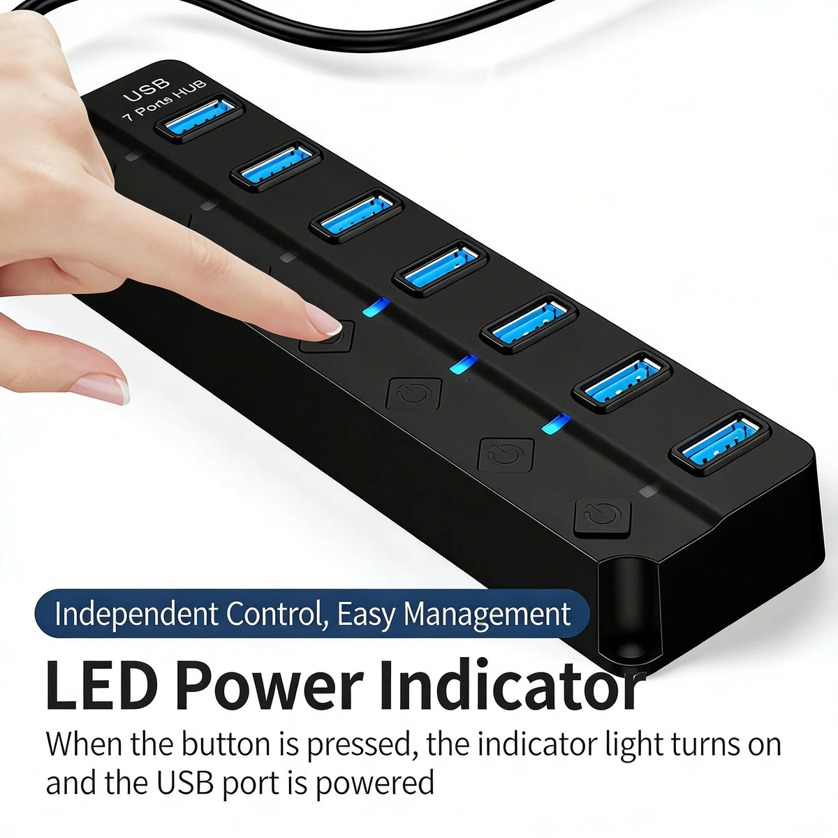 USB-C Hub with Four or Seven Switched USB Ports
