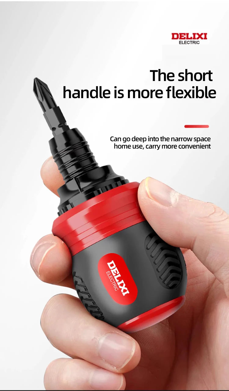 Screwdriver Set of 13 Pieces, Ratchet Set, Multi-functional Cross and Diagonal Use, Extendable, Mini , Household Manual Tool