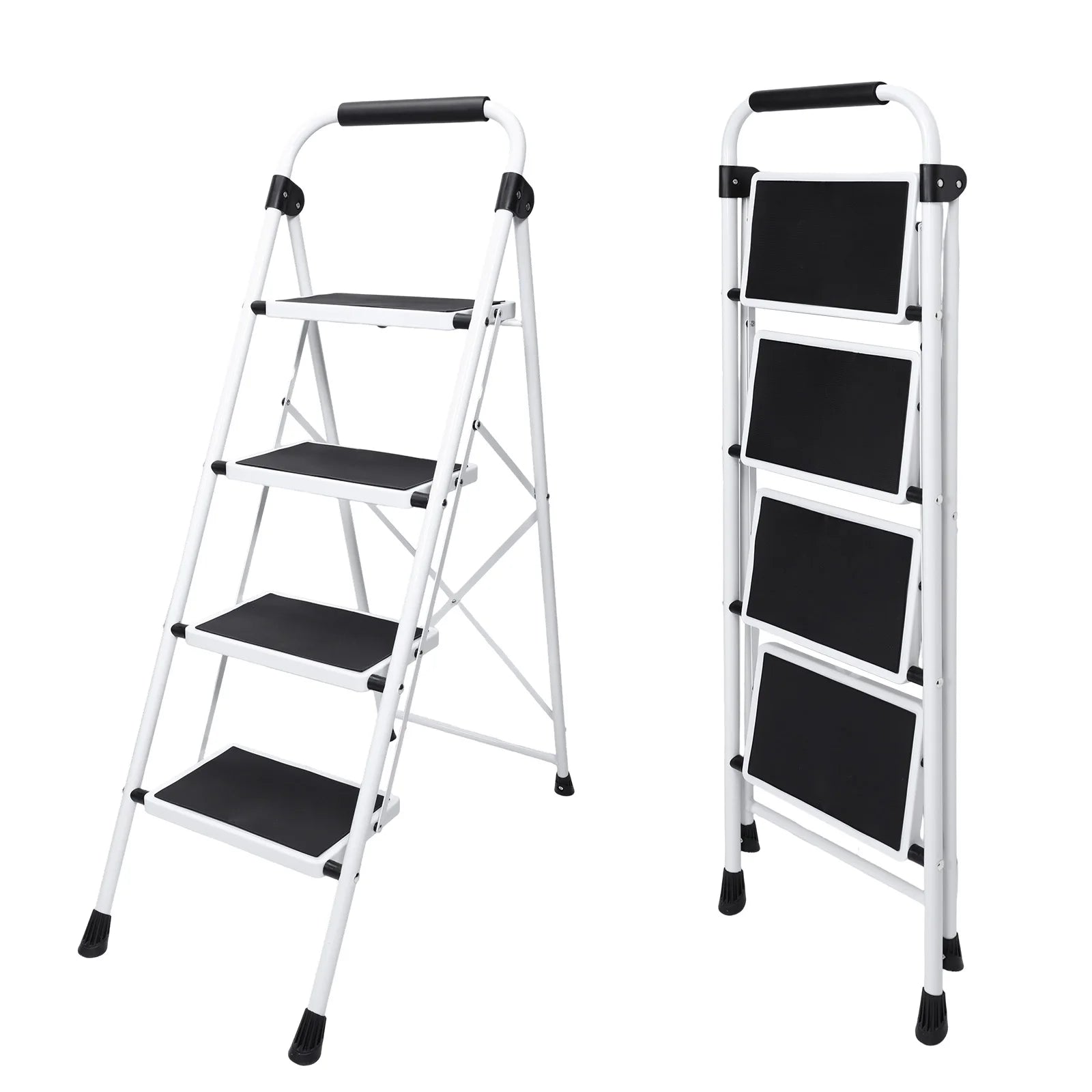 4 Step Folding Ladder with Anti-Slip Pedals 330 lbs Capacity