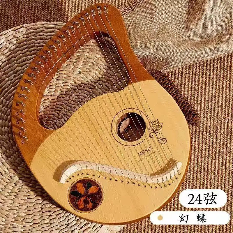 Mahogany Lyre Harp - String and Tuning Options