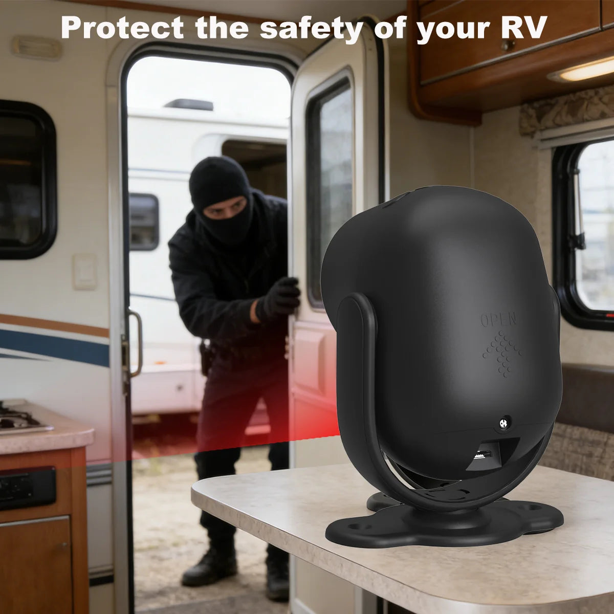 CPVAN Smart RV Alarm System With remote control and door sensor wireless WIFI Tuya Motion sensor Alarm 120dB motion detector