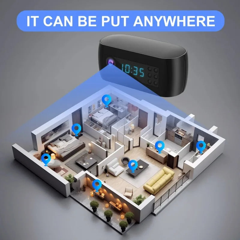 Full HD 1080P Mini Wifi Camera Clock Night Vision Wireless Control IR View Camcorder Home Surveillance Monitor Video Monitor Cam