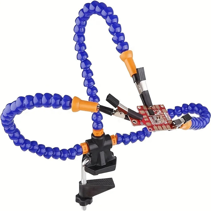 Three-Arm Helping Hands PCB Holder with Desk Clamp