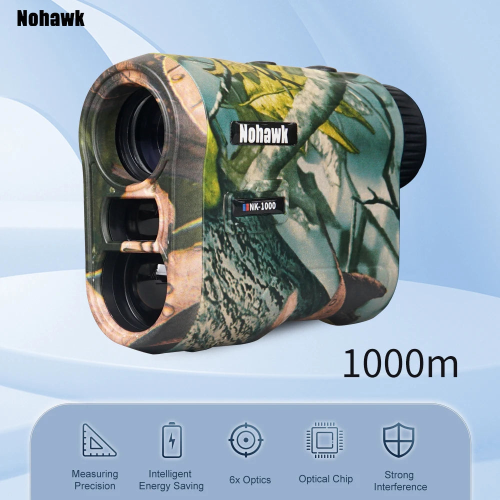 NOHAWK Golf Laser Rangefinder USB Rechargeable with Slope Compensation For Golfer Range Finder Hunting Monocular 
